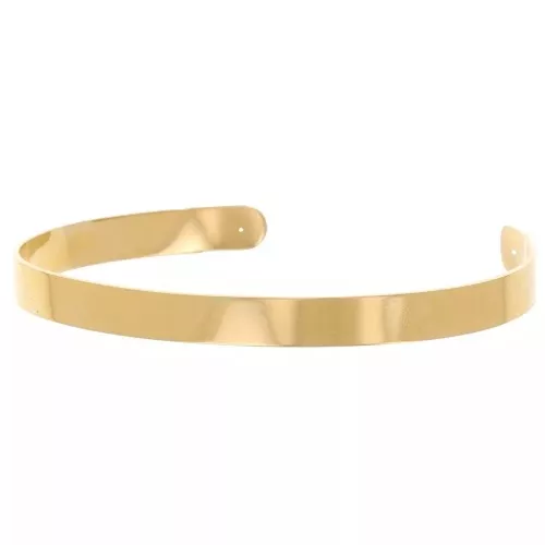 Brazalete jonc de 6x160 mm - Acero inoxidable 316L chapado en oro x1