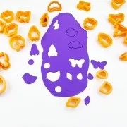 Set de 25 cortapastas de plástico polímero - Animales - Flores y Formas