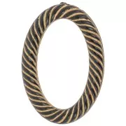 Eslabón acrílico trenzado oval 35,5x24 mm - Negro - Dorado x1