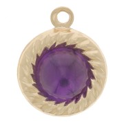 Colgante redondo 9 mm efecto cuerda para cabujón 5 mm - Gold filled x1