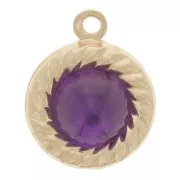 Colgante redondo 9 mm efecto cuerda para cabujón 5 mm - Gold filled x1