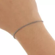 Cadena de Gourmette 1,5 mm - Plata 925 Rodio negro x1m