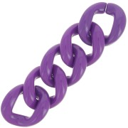 Eslabón acrílico trenzado ovalado 39x34 mm - Morado oscuro x1