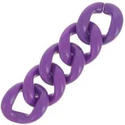Eslabón acrílico trenzado ovalado 39x34 mm - Morado oscuro x1
