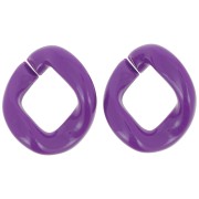 Eslabón acrílico trenzado ovalado 39x34 mm - Morado oscuro x1
