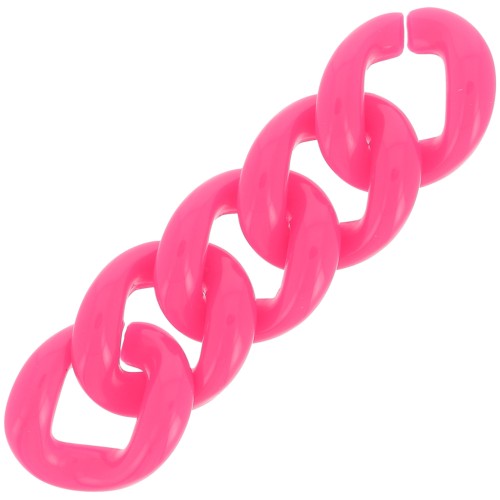 Eslabón acrílico trenzado oval 39x34 mm - Fucsia x1