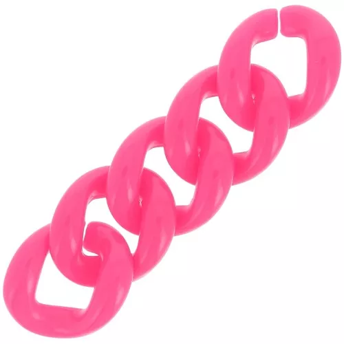 Eslabón acrílico trenzado oval 39x34 mm - Fucsia x1