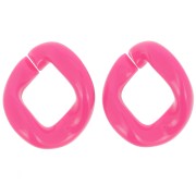 Eslabón acrílico trenzado oval 39x34 mm - Fucsia x1