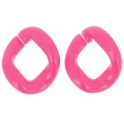 Eslabón acrílico trenzado oval 39x34 mm - Fucsia x1