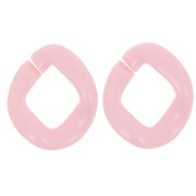Eslabón acrílico trenzado oval 39x34 mm - Rosa claro x1