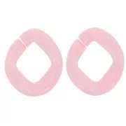 Eslabón acrílico trenzado oval 39x34 mm - Rosa claro x1