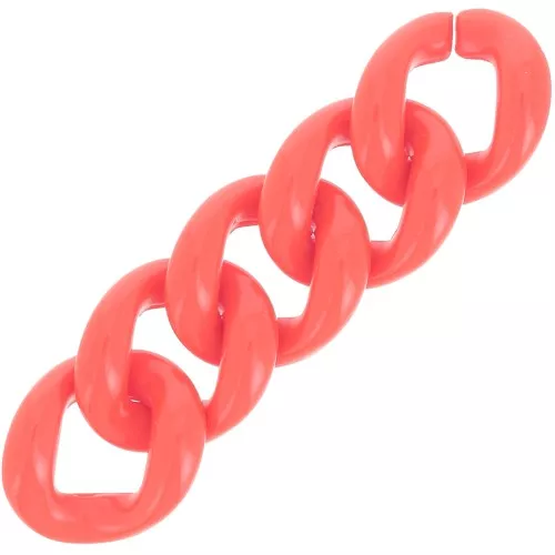 Eslabón acrílico trenzado oval 39x34 mm - Naranja oscuro x1