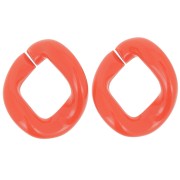 Eslabón acrílico trenzado oval 39x34 mm - Naranja oscuro x1