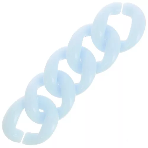 Eslabón acrílico trenzado oval 39x34 mm - Azul cielo x1