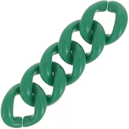 Eslabón acrílico trenzado ovalado 39x34 mm - Verde oscuro x1