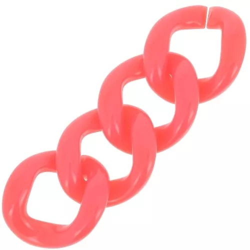 Eslabón acrílico trenzado oval 39x34 mm - Coral x1