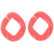 Eslabón acrílico trenzado oval 39x34 mm - Coral x1