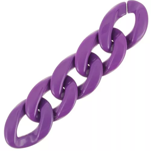 Eslabón acrílico trenzado oval 29x21 mm - Morado oscuro x1