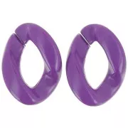 Eslabón acrílico trenzado oval 29x21 mm - Morado oscuro x1