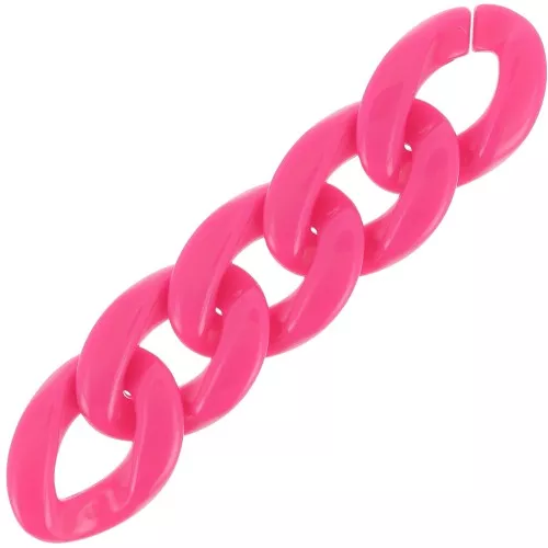 Eslabón acrílico trenzado oval 29x21 mm - Fucsia x1