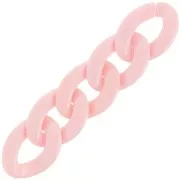 Eslabón acrílico trenzado oval 29x21 mm - Rosa claro x1