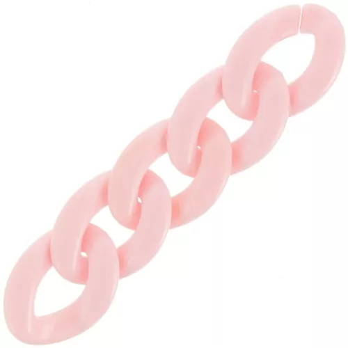 Eslabón acrílico trenzado oval 29x21 mm - Rosa claro x1