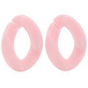 Eslabón acrílico trenzado oval 29x21 mm - Rosa claro x1