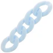 Eslabón acrílico trenzado oval 29x21 mm - Azul cielo x1