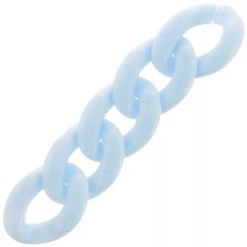 Eslabón acrílico trenzado oval 29x21 mm - Azul cielo x1