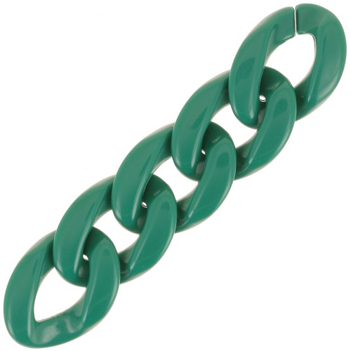 Eslabón acrílico trenzado oval 29x21 mm - Verde oscuro x1