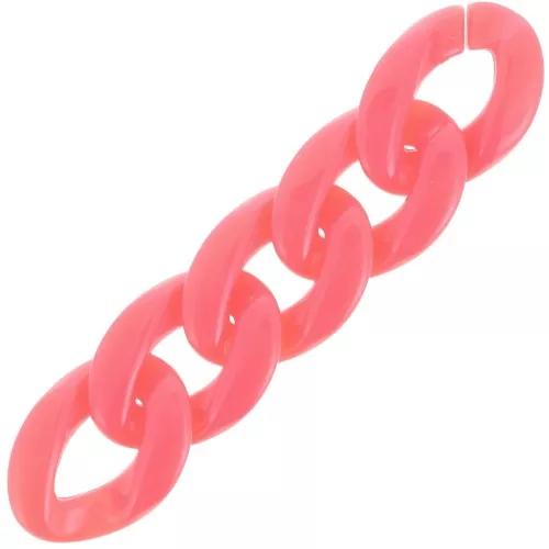 Eslabón acrílico trenzado oval 29x21 mm - Coral x1