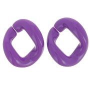 Eslabón acrílico trenzado ovalado 21x18 mm - Morado oscuro x1