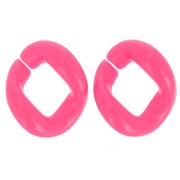 Eslabón acrílico trenzado ovalado 21x18 mm - Fucsia x1