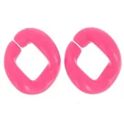Eslabón acrílico trenzado ovalado 21x18 mm - Fucsia x1