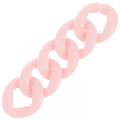 Eslabón acrílico trenzado ovalado 21x18 mm - Rosa claro x1