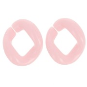 Eslabón acrílico trenzado ovalado 21x18 mm - Rosa claro x1