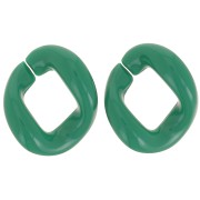 Eslabón acrílico trenzado ovalado 21x18 mm - Verde oscuro x1