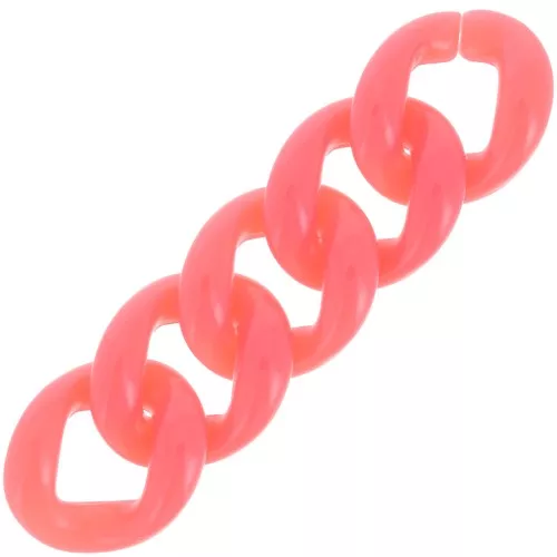 Eslabón acrílico trenzado ovalado 21x18 mm - Coral x1