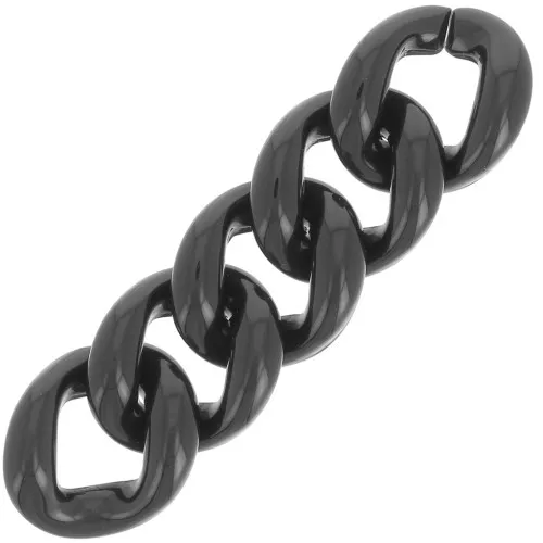 Eslabón acrílico trenzado ovalado 21x18 mm - Negro x1