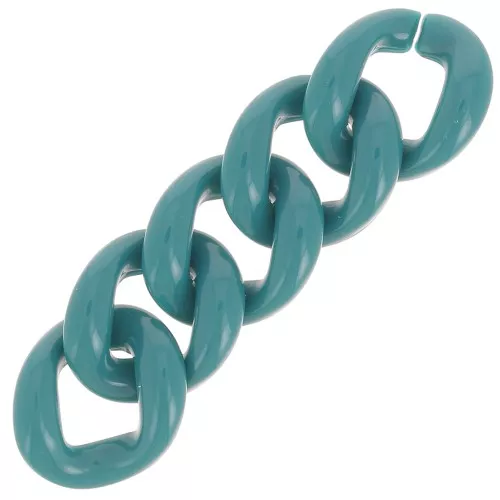Eslabón acrílico trenzado ovalado 21x18 mm - Azul pato x1