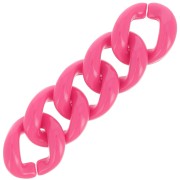 Eslabón acrílico trenzado ovalado 21x18 mm - Rosa caramelo x1