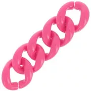 Eslabón acrílico trenzado ovalado 21x18 mm - Rosa caramelo x1