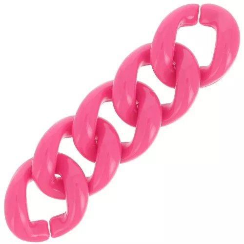 Eslabón acrílico trenzado ovalado 21x18 mm - Rosa caramelo x1