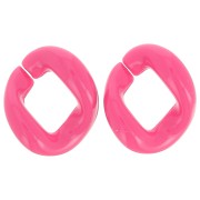 Eslabón acrílico trenzado ovalado 21x18 mm - Rosa caramelo x1