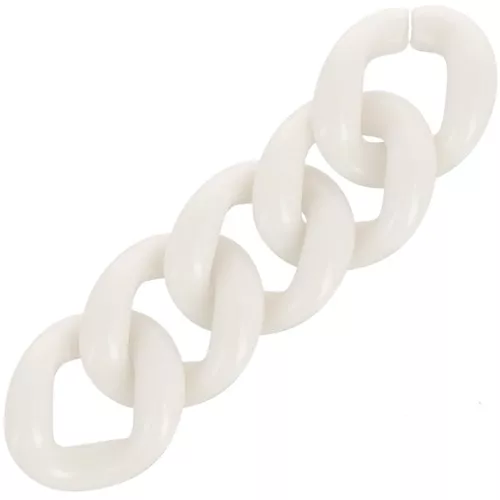 Eslabón acrílico trenzado ovalado 21x18 mm - Crema x1