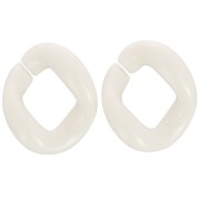 Eslabón acrílico trenzado ovalado 21x18 mm - Crema x1