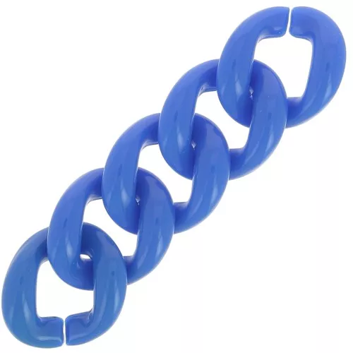 Eslabón acrílico trenzado ovalado 21x18 mm - Azul eléctrico x1