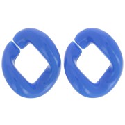 Eslabón acrílico trenzado ovalado 21x18 mm - Azul eléctrico x1