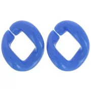 Eslabón acrílico trenzado ovalado 21x18 mm - Azul eléctrico x1