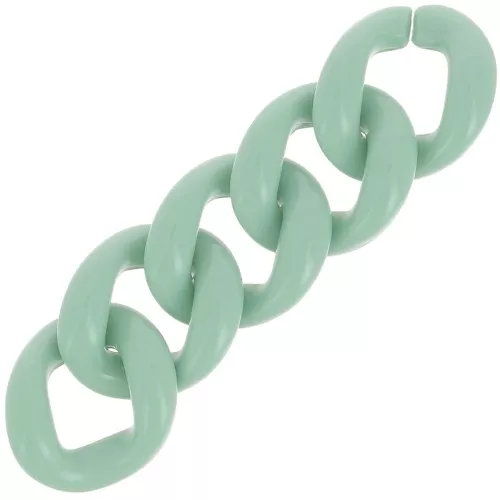 Eslabón acrílico trenzado ovalado 21x18 mm - Sage x1